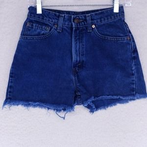 Levi's 512 90's Vintage Made in USA Blue Tag & Label Shorts Size 6 Raw Hem Pants